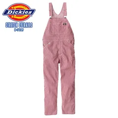 Dickies ディッキーズ D-7109 ストレッチ ヒッコリー サロペット オーバーオール レッド 続服 作業服 軽い 薄い 春夏 おしゃれ かわいい 整備 塗装 アウトドア キャンプ ガーデニング 釣り 車 DIY コーコス 『XS～3XL』
