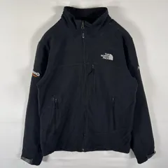 古着 ザ・ノースフェイス THE NORTH FACE シェルジャケット ナイロン フリース フルジップ 企業ロゴ刺繍 S  ブラック メンズ