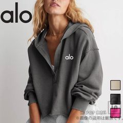 Alo Yoga アロヨガ スウェットシャツ Vネック 長袖 スポーツウェア ヨガ  パーカー ダークグレー ピンク ベージュ