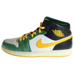 NIKE (ナイキ) 【観賞用 2013年製】AIR JORDAN 1 RETRO MID SONICS エアジョーダン1 ソニックス ミッドカットスニーカー グリーン/イエロー US10.5/28.5cm 554724-307