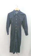 ◇ UNIQLO ユニクロ レギュラー襟 フロントボタン カジュアル 長袖 ロング丈 ワンピース サイズXS ネイビー レディース E  【1308290017647】