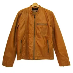 ブラックリベット ライダースジャケット 本革 レザー100% ブランド アウター メンズ Sサイズ ブラウン BLACKRIVET 【中古】