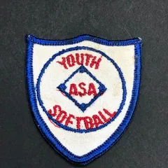 ビンテージ　ワッペン 『 ユース ソフトボール 』　アメリカ　当時物 　USA 古着　ハンドメイド　素材　ワークシャツ　ツナギ　帽子 ビンテージ　パッチ　(WAP077)