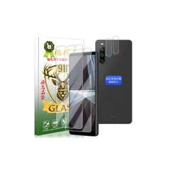 YWXTW 対応 Xperia10 iii ガラスフイルム 【 2+2枚セット AGC旭硝子 】SOG04 SO-52B フイルム (2枚) + レンズ保護フィルム (2枚) エクスペリア10 III 保護フィルム 強化ガラス 【 硬度9H 耐衝撃 飛散防