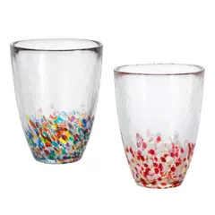 津軽びいどろ ねぶたと赤りんご タンブラー２個セット おしゃれ グラス 青森のリンゴタンブラー ビール ジュース 冷茶 アイス おしゃれギフト ハンドメイドグラス