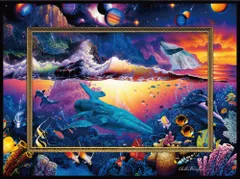 ラッセン　ロマンスオブザシー　夕日　サンセット　クジラ　風景　版画　額入り ラッセン ロマンスオブザシー 夕日 サンセット クジラ 風景 版画 額