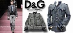 ★DOLCE&GABBANAドルガバナポレオンハーフコート46★グレーベース紺鼠