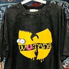 Wu-Tang Clan Ｔシャツ ティーシャツ ダメージ加工 前衛的 男性 レトロ 個性的 奇抜  攻め 前衛的 ビンテージリプリント vintage riprint 古着 Wu-Tang Simpsons 半袖 Tシャツ 夏 新品 お洒落 XL 2XL
