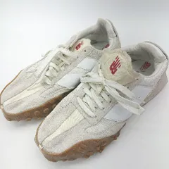 ◇ Θ NEW BALANCE ブランドロゴ入り ローカットスニーカー サイズ27.5 グレー ベージュ メンズ E  【1502180066191】