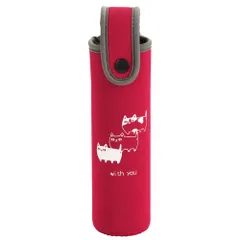 ☆ レッド ☆ プチボトルホルダー 0.2L用 ボトルホルダー 200ml 水筒カバー ボトルカバー 猫3兄弟 猫 三兄弟 専用ホルダー カバー ネコ ねこ かわいい 持ち運び 可愛い おしゃれ キッズ 子供 レディース ギフト キッチン雑貨