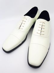新品　27cm オフホワイト　本革　日本製　革靴　ウエディングシューズ　メンズ