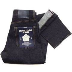 桃太郎ジーンズ デニムパンツ #100 Momotaro Jeans TOKUNO BLUE 14.7oz スタンダード ストレートジーンズ MMJB0100 未洗い 特濃インディゴ 新品 
