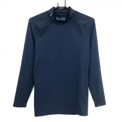 【超美品】アンダーアーマー ハイネックインナーシャツ ネイビー ネックロゴプリント メンズ XL/TG/TG ゴルフウェア UNDER ARMOUR