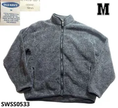 00sオールドネイビーボアフリースジャケット　Mチャコールグレー　SWSS0533