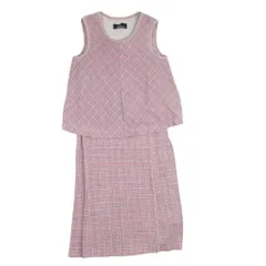 tricot COMME des GARCONS トリココムデギャルソン TA-080070 バイアスチェック ウール ノースリーブワンピース オレンジ系 サイズ表記無【中古】のサムネイル