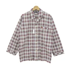 ダックス 長袖シャツ トップス チェック柄 コットン 日本製 未使用品 メンズ MAサイズ エンジ×白×ベージュ DAKS