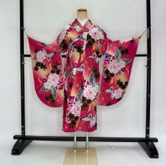 二尺袖 単品 卒業式着物 ピンク Adam&Eve 裄67.9cm Lサイズ  袴用着物 化繊 中古 4570