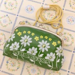 【西武園ゆうえんち　がま口財布】ポーチ　ポシェット　花　レトロ