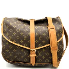 LOUIS VUITTON ルイ・ヴィトン  M42256 ソミュール30 ショルダーバッグ ブラウン モノグラムキャンバス/レザー レディース メンズ USED