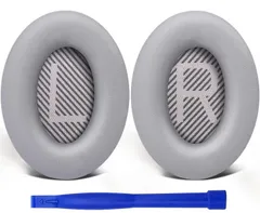 遮音 ヘッドホンパッド ヘッドフォンに適用 ソフトレザー QC35ii)に対応 & & 35ii(QC35 高密度フォーム 35 QuietComfort Bose 交換用 (銀色) イヤークッション イヤーパッド SoloWIT