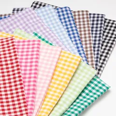 【人気商品】KIYOHARA ギンガムチェック6ｍｍ 生地 シャンブレー 薄手 約110cm巾×1mカット Col.GR グリーン G1002-1