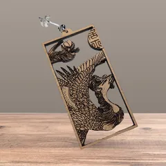 和風ピアス　伊藤若冲【鳳凰】　孔雀鳳凰図