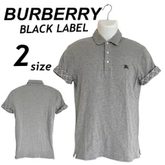 BURBERRY BLACK LABEL バーバリー プラックレーベル メンズ 半袖ポロシャツ 2 刺繍ロゴ  D1P79-349-04 三陽商会 ノバチェック グレー系 (D019)★
