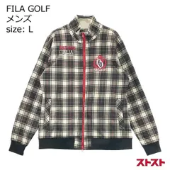 FILA GOLF フィラゴルフ 裏起毛ジップジャケット チェック柄 グレー系 L ［240001829861］