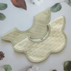 スタイ　ベビースタイ　よだれかけ　防水　360度　新品　女の子　男の子　まとめ売り　ガーゼ　花型　赤ちゃん　回転　くるくるスタイ　お食事エプロン　エプロン　もくもくスタイ　ビブ　シンプル　ベビー　ベビー用品　フリル　よだれカバー　出産祝い　2枚セット　2B