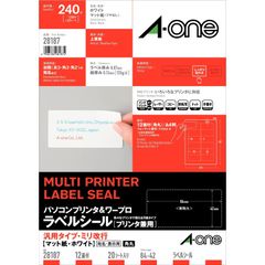 新品 エーワン パソコン&ワープロラベル 汎用タイプ・ミリ改行 12面 20シート 28187