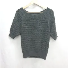 ◇ ⊂ <!-利用不可文字-!>INDIVI インディヴィ 綿混合 半袖 カットソー サイズ38 ブラック レディース E  【1410290025659】