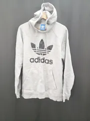 ◇ ⊇ adidas アディダス 裏起毛 長袖 プルオーバー パーカー サイズ2XO グレー系 メンズ E  【1508060010070】