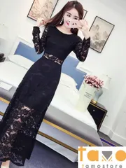 2024年　ワンピース レース 黒 ドレス レディース キャバ パーティー 新品