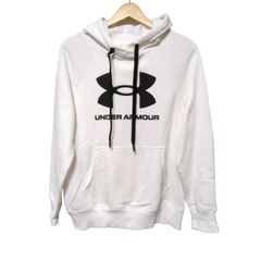 UNDER ARMOUR(アンダーアーマー) パーカー サイズＬ L メンズ - 白×黒 長袖