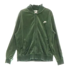 【希少】ナイキ　ベロアトラックジャケット　ダークグリーン　刺繍ロゴ　XL 2025年最新】ベロア トラックジャケット nikeの人気アイテム
