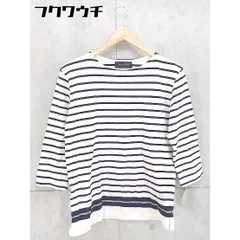 ◇ nano universe ナノ ユニバース ボーダー 長袖 カットソー サイズS ホワイト ネイビー系 メンズ 【中古】 【1103090018180】