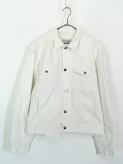 古着 90s CK Calvin Klein ホワイト デニム ジャケット Gジャン L 古着 