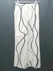 ◇ LOWRYS FARM ローリーズファーム 総柄 きれいめ パンツ サイズF ライトベージュ レディース P  【1406240016624】