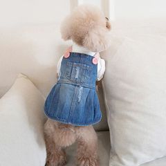 送料込【犬服】デニムジャンパースカート