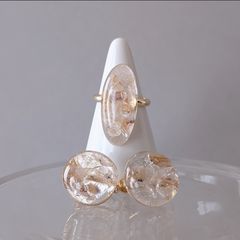 新品未使用 miica ハンドメイド作家 アクセサリー セット リング