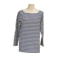 ジャーナルスタンダード JOURNAL STANDARD relume ロンT Tシャツ ボーダー 日本製 ホワイト × ネイビー コットン レディース F-S4585