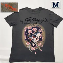 【美品】Ed Hardy スカル　Tシャツ　y2k グランジ　ビジュー　平成ラメ 美品】Ed Hardy スカル Tシャツ y2k グランジ ビジュー 平成ラメ