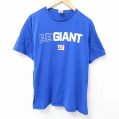 XL/古着 半袖 Tシャツ メンズ NFL ニューヨークジャイアンツ コットン クルーネック 青 ブルー アメフト スーパーボウル 25jul12 中古