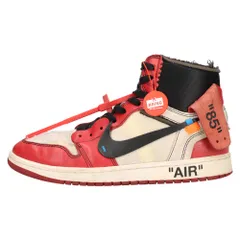 NIKE (ナイキ) OFF-WHITE THE 10 AIR JORDAN 1 CHICAGO×オフホワイト ザテン エアジョーダン1 シカゴ ハイカットスニーカー AA3834-101 ホワイト/レッド US8/26cmのサムネイル