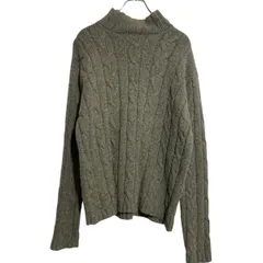 AMERICAN EAGLE ウール混紡 ケーブルニット セーター L グレージュ アメリカンイーグル ハイネック 古着卸 アメリカ仕入 a612-7426