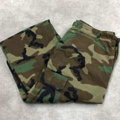 MILITARY ミリタリー 米軍実物 U.S.ARMY 80s ~90s カモフラ 迷彩柄 フィールドパンツ ミリタリーパンツ 調整ループ 絞り紐 刺繍ロゴ