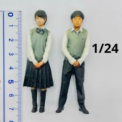 1/24 フィギュア2体　完成品　ミニカーに　1/64より大　ドールハウスに 完成品 1/12 OL フィギュア リアルフィギュア 1/64より大