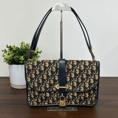 [希少人気]ChristianDior ディオール ヴィンテージショルダー トロッター オールド ネイビー ショルダー調整可 レディース