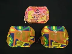 ■新品同様■ HERALBONY ヘラルボニー×JAL ナイロン ポーチ マルチケース 小物入れ 3点セット まとめ売り マルチカラー DJ1164