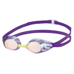 SWANS (スワンズ) 日本製 スイミングゴーグル SR-11JM PURBR パープル×ブラウンミラー レーシング くもり止め ノンクッション 子供用 6歳~12歳 Fina承認モデル Free Size 0